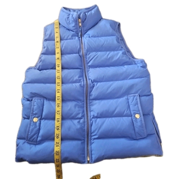 J.Crew Womens Mountain Puffer Perrywinkle Blue Quilted Lightweight Down Vest M - Picture 10 of 15